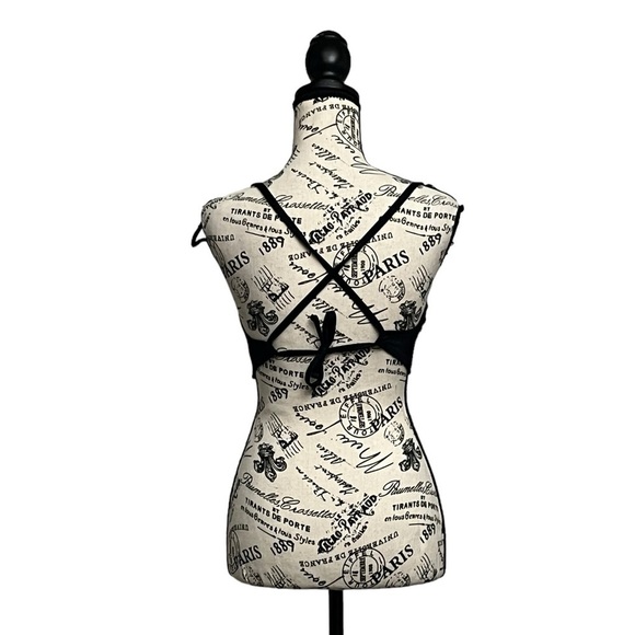 Shade & Shore Womens Black Cut Out Strappy Bikini Top 34C Beach Boho Modest Swim - Picture 5 of 10